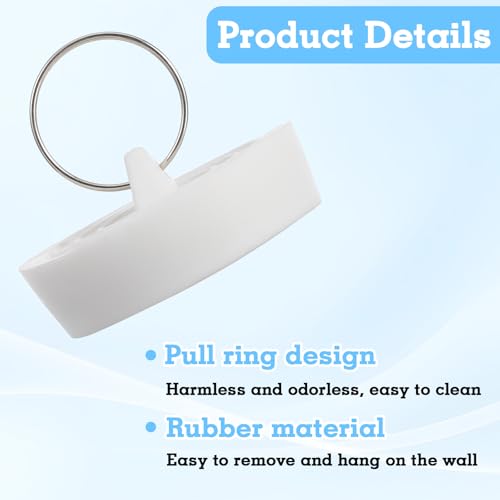 Rubber Sink Stopper, 3 PCS 1-3/4 Inch Bath Tub Drain Stoppers with Hanging Ring Sink Drain Plug Bathtub Drain Cover for Kitchen Bathroom Shower Laundry (White)