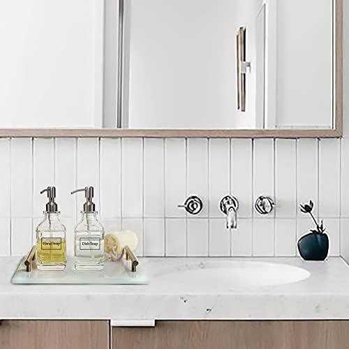 JASAI Antique Design Soap Dispenser with Rust Proof 304 Stainless Steel Pump, Refillable Glass Soap Dispenser with 10Pcs Clear Stickers, Premium Kitchen & Bathroom Soap Dispenser - color: 1 Pack