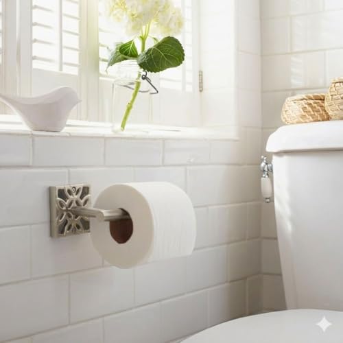 Autumn Alley 5 Pieces Nickel Bathroom Accessories Set, Wall Mounted – Silver Toilet Paper Holder, Chrome Bath Towel Holder, Brushed Nickel Towel Ring & Silver Bathroom Hardware Set Complete - color: Silver Brushed Nickel