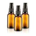 VitalUp 3 Pack Empty Refillable Glass Amber Pump Bottle Ideal for Lotion Cream Essential Oil Travel Small Container, 30ml - size: 3 Pack (30ml)