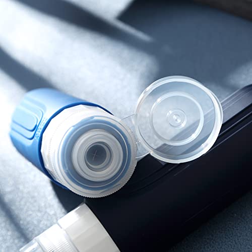 Mrsdry Travel Bottles for Toiletries, Tsa Approved 3oz Travel Size Containers BPA Free Leak Proof Refillable Liquid Silicone Squeezable Travel Accessories for Shampoo Conditioner Lotion (4 Pack) - color: Blue
