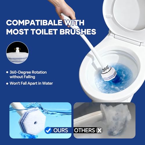 30 Toilet Bowl Refills Fits for Clorox Toilet Brush, Upgrade 3-Layer Disposable Bowl Cleaner Refills for Bathroom Cleaning, 3X Cleaning Power, No Falling Apart - size: 1 Count (Pack of 30)