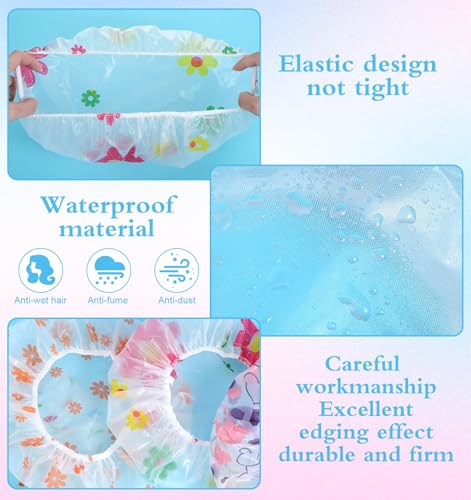 Kids Shower Cap, 6 Pcs Reusable Shower Cap for Kids for Girls, Toddler (6 Colors)