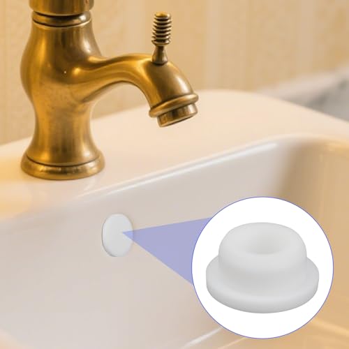 20pcs Bathtub Jet Covers, 5 Sizes Silicone Jet Tub Plugs Waterproof White Hole Cover Caps Bath Tub Inserts Reusable & Heat-Resistant