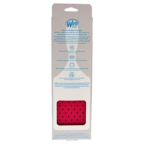 Wet Brush Paddle Detangler Hair Brush, Pink, Ultra-Soft IntelliFlex Bristles with AquaVent Design, Great For Treatment & Mask Application, Women, Men, Wet, Dry and Damaged Hair - color: Pink, size: 1 Count (Pack of 1)