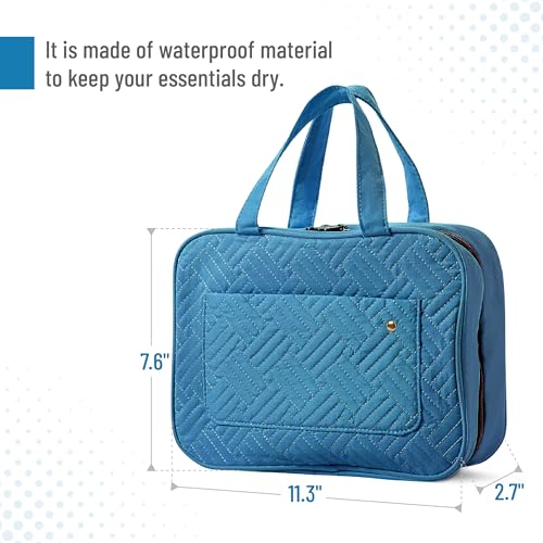 Ms. Pen- Travel Toiletry Bag Organizers, Teal | Makeup Travel Bag for Toiletries with Hanging Hook, Water-Resistant, Christmas Gift