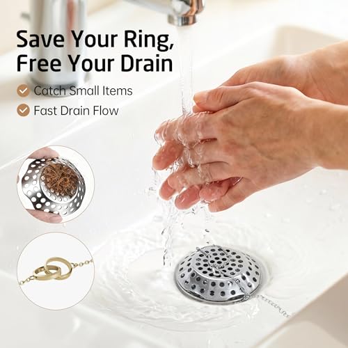 KES Bathroom Sink Grid Drain Without Overflow, 360° Water Drainage, Anti-Clog Grid, Polished Chrome Vanity & Vessel Drain, Solid Stainless Steel & Brass, S2021D-CH - color: Polished Chrome
