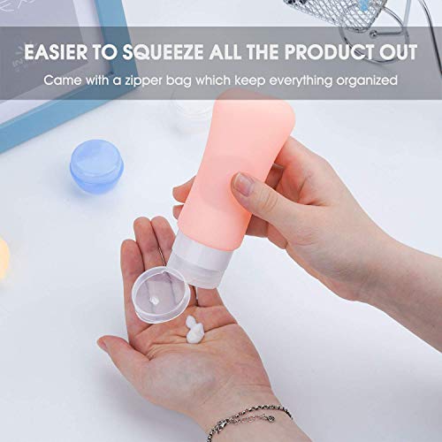 14 Pack Silicone Travel Bottles Set, Leak Proof Travel Size Containers, Perfect For Personal Travel (Green) - color: Green
