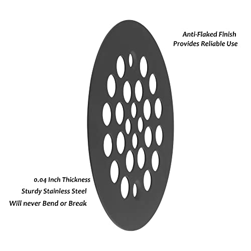 Artiwell 4-1/4“ Shower Strainer Drain Trim Set, Screw-in Shower Strainer Drain Cover, Plastic-Oddities Style Replacement Strainer Grid,Machine & Self-Tapping Screws Included (MATT Black) - color: Matt Black