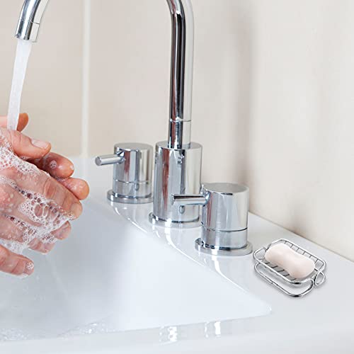 Patelai Soap Dish Stainless Steel Bathroom Bar Soap Holder for Shower Rust Proof Metal Self Draining Sponge Shelf Tray for Kitchen Sink(Classic Style) - style: Classic Style