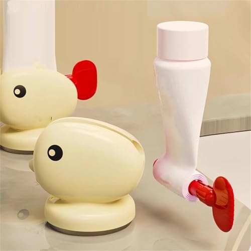 Cute Whale Toothpaste Squeezer,Suction Cup Manual Toothpaste Squeezer,Multifunction Manual Rotate Toothpaste Dispenser Bathroom Accessories Sets Products (Red) - color: Red
