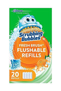 Scrubbing Bubbles Flushable Toilet Bowl Wand Cleaner Refills, Fresh Brush Cleaner Toilet Refill Pads, Removes Limescale & Odors, Citrus Scent, 20 Count (Pack of 1) - size: 20 Count (Pack of 1), style: Refill