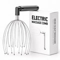 Head Massager Scalp, Vibrating Electric Scalp Massagers, Battery Powered Head Scratchers Massager Whisk Hair Massage Relax Tool with 20 Metal Fingers for Stress Relief, ldeal Gift for Women & Men - color: Gunmetal Gray