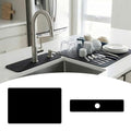 Customizable 24x5.5 Kitchen Sink Faucet Mat & 24x16 Dish Drying Mat Set | Absorbent Microfiber Splash Guard Trimmable to Fit 2 & 3 Holes Faucet & Soap Dispenser - Cuttable Counter Protector