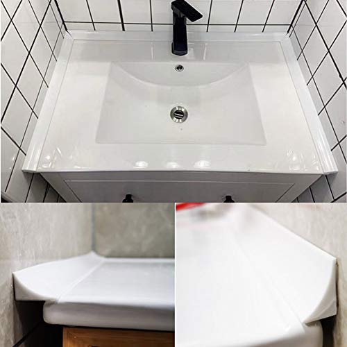 39 Inch Shower Threshold Water Dam Barrier Door Bottom Seal Strip, Silicone Rubber Kitchen Splash Guard, Corner Dam Water Retaining Strip for Countertop, Shower, Bathroom(Grey) - color: Gray, style: 39 Inch