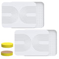 2 PCS Stone Dish Drying Mat ＆ Silicone Mat for Kitchen Counter – Diatomaceous Earth Bath Mat for Bathroom, 16.14"L×12.4"W×2 Quick Dry Mats for Dishes ,Bottles, Cups, Match Any Countertop(White) - color: White