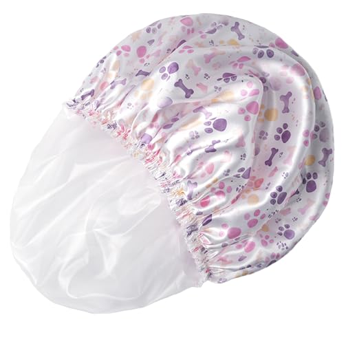 Shower Caps for Women, 4 PCS Elastic and Reusable Bath Caps, Double Layers Shower Cap Reusable Waterproof, Bathing Shower Caps, Environmental Bath Hair Protection Cap - Bow - color: Bow