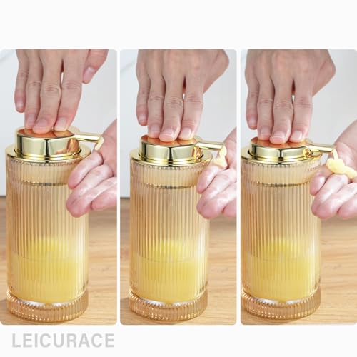 Glass Liquid Soap Dispenser, Refillable Liquid Dispenser with Gold Pump, Hand Soap Dispenser for Bathroom Kitchen, Modern Home Bathroom Kitchen Decor （Liquid Type/Gold） - color: Liquid Type/Gold