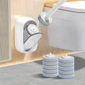 Disposable Toilet Brush Wand, Wall Mounted Toilet Cleaner Kit with Holder, for Bathroom Cleaning (Toilet Brush + 12 Brush Heads)