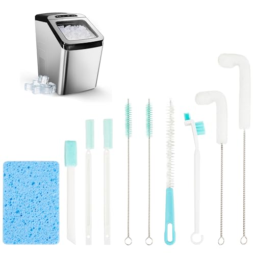 Ice Maker Cleaning Brush Set, 10 Ice Machine Cleaner Tools with 1 Pcs Scrub Sponge and 9 Pcs Gap Brush Sets