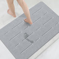 OTHWAY Large Stone Bath Mat, 32"x 20" Diatomaceous Earth Bath Mat for Bathroom Quick Drying Absorbing, Long Non-Slip Diatomite Hard Stone Shower Mat Instant Dry(Light Grey) - color: Light Grey