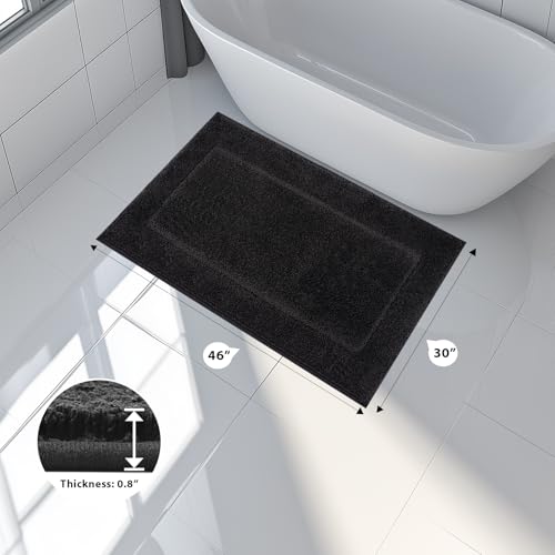 anllugs Bathroom Rugs 30" x 46", Non-Slip Extra Soft Absorbent Bath Rugs, Machine Washable Quick Dry Bath Mats for Bathroom Floor, Shower, Bathtub and Sink, Black - color: Black, size: 30" X 46"