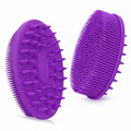All-in-One Exfoliating Shower Brush – Gentle Silicone Loofah for Sensitive Skin with Dual-Purpose Scalp Massage for Spa-Quality Showers Daily (1pck) (Purple) - color: Purple