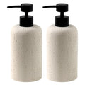 Soap Dispensers 400mL 13.5 OZ, 2 PCS Luxurious Hand Dish Lotion Shampoo Soap Dispenser Jar, Travertine Soap Pump Bottles for Kitchen Bathroom Countertop (Cream) - color: Cream