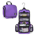 Goloni Hanging Toiletry Bag, 10 Compartments Water-Resistant Makeup Bag with 360° Spinning Metal Hook, Large Travel Cosmetic Organizer for Men & Women, Purple (7.05oz) - color: Purple