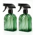 Green Glass Spray Bottle, Refillable Indoor Plant Mister,13.5oz Water Spray Bottle with Adjustable Nozzle,Plant Mister Spray Bottles for Indoor Plants, Cleaning, Hair Care, Pets Care(2pcs) - color: Green-1