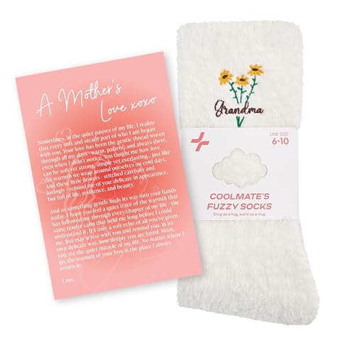 CoolMate Cozy Soft Cloud Socks, Fuzzy Socks for Women - color: B.03 - Grandma Flowers Cream