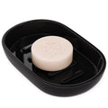 Bathroom Soap Dishes, Not Plastic！White Soap Dishes for Bar Soap, Bamboo Soap Dishes Holder for Bathroom Shower, Bathroom Sink Soap Dish (Black) - color: Black2.0