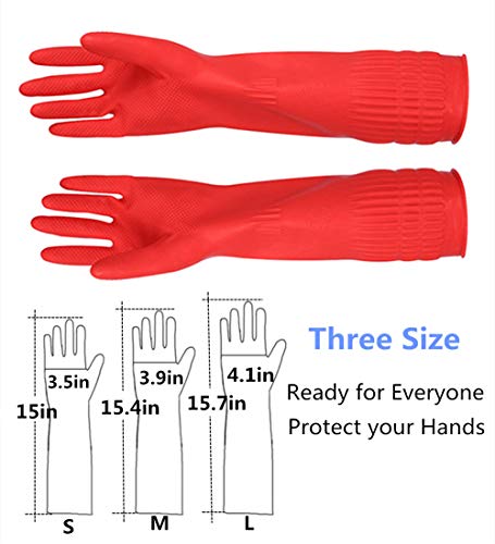 Rubber Cleaning Gloves Kitchen Dishwashing Glove 6-Pairs,Waterproof Reuseable.(Medium) - size: Medium (Pack of 6)