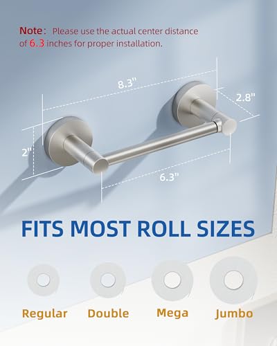 RUACQ Bathroom Toilet Paper Holder, Double Post Pivoting Wall Mounted Toilet Paper Holders, Stainless Steel and Zinc Alloy Bathroom Tissue Holder(Brushed Nickel) - color: Brushed Nickel, size: Wall Mounted