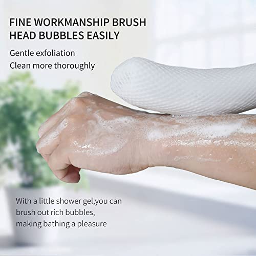 Long Handle Bath Brush, Anti-Slip Curve Handled Bath Body Brush, Back Scrubber for Shower, Easy Reach for Seniors, Suitable for Elderly/Pregnant Aid Bathing & Shower(Not Include Brush Handle) - size: Green-h