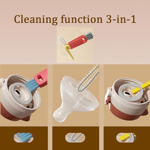 3 in 1 Cup Lid Cleaning Brush, 6PCS Multifunctional Cup Lid Cleaning Brushes with Scraper, Crevice, Angled Brush, for Coffee Mugs, Water Bottles, Tumblers (6)