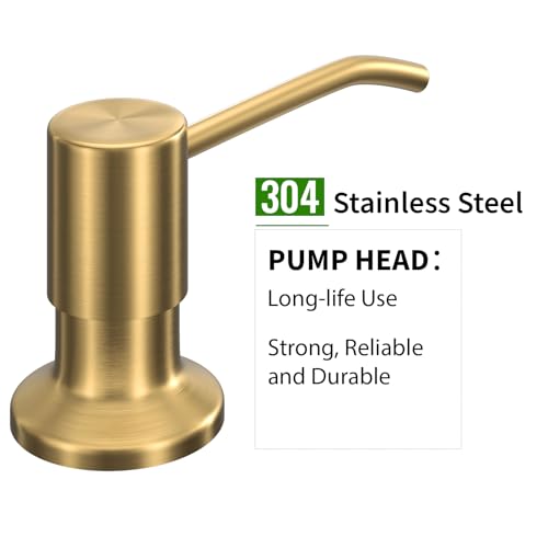 Kitchen Sink Soap Dispenser, Built in SoapDispenser, 47" Extension Tube kit, Counter Lotion Dispenser Pump, No Need More Refills (Gold) - color: Gold