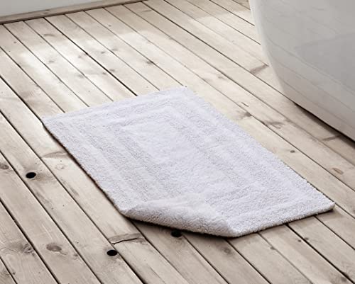 Eddie Bauer - Bathroom Rug, 100% Soft Plush Tufted Cotton Bath Rug, Highly Absorbent, Quick-Dry, and Skid-Resistant Backing (Logan White, 2 Piece) - color: White, style: 2 Piece