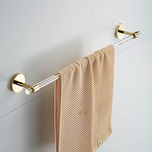 Acrylic Gold Towel Bar Towel Rack 16 inch for Bathroom,Wall Mounted Towel Holder Towel Hanger Modern SHUNLI - size: 1-Piece (40cm Towel Bar)