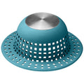 Aluvor Shower Drain Hair Catcher Bathtub Drain Cover Sink Drain Protector | Bathroom Sink & Bathtub Drain Strainer for Pop-Up & Regular Drains, Silver Light Blue - color: Silver Light Blue
