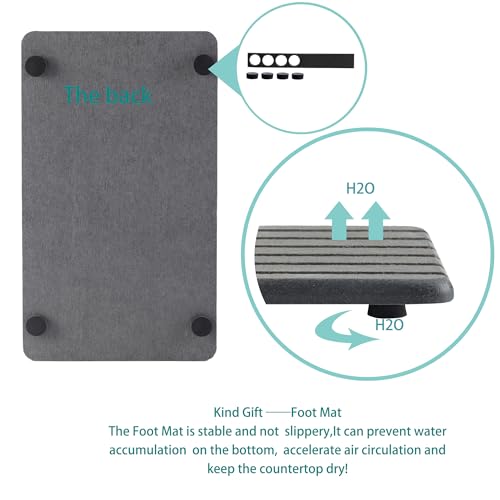 NiuYichee 2 PCS Water Absorbent diatomite Coasters, 9.5" x 5.5" Water Absorbing Stone Tray for Sink, Stone Drying mat for Kitchen Counter, Stone soap Tray Used for Hand Soaps & toiletries & Plants - color: Dark Grey, size: 9.5 x 5.5 inches