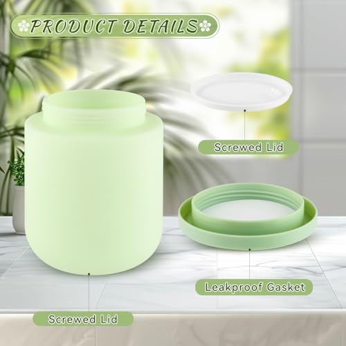 16.9oz/500g Plastic Containers Empty Cosmetic Jars Large Makeup Sample Storage Pot with Lid & Inner Liner for Lotion Cream Ointments DIY Makeup Travel - 1 Pcs-Green - color: 1 Pcs-Green