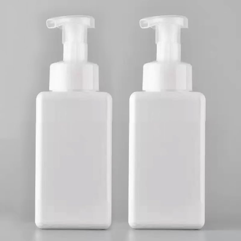 2 PCS-Foaming Soap Dispenser, Hand Soap Dispenser, Refillable Foam Liquid Hand Soap Empty Plastic Pump Bottle Container for Bathroom Vanities, Kitchen Sink, Hospital, Clinic（17 oz ） (White) - color: White