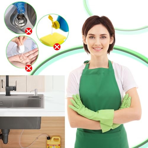 Under-Sink Soap Dispenser Extension Tube Kit (47”) with Check Valve – Direct-from-Bulk Bottle Solution for Kitchen Sink Soap & Dish Detergent – Fits Most Countertop Dispensers (2 Sets)