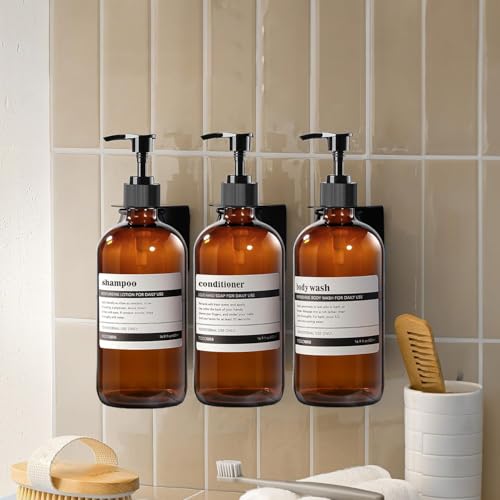 12 Pack 8 oz Amber Glass Bottles with Pumps for Essential Oils, Cleaning Products, Lotions, Aromatherapy Oil, Pump Bottles, Refillable Containers with Cap, Funnel, 12 Chalk Labels, 1 Pen - size: 8 oz Amber 12Pack