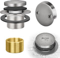 Tip-Toe Bathtub Drain Kit with Two-Hole Overflow Plate, Premium Quality Bath Tub Drain Replacement fits for All Bathtub, Universal Fine/Coarse Thread Bathtub Stopper (Brushed Nickel) - color: Brushed Nickel