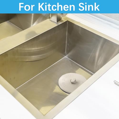 2 Packs Tub Stopper, Bathtub Stoppers with 15" Stainless Steel Beaded Chain, Rubber Drain Plug Suitable for 1.5" to 2" Bathroom, Kitchen, Laundry Sink