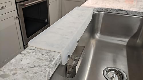 SiliProducts SiliSink XL Silicone Sink Edge Guard for Kitchen Sink - Fits 3.75” - 4” Wide - The Original Stone Protector with Sponge Caddy - Splash Guard, 20” Frosted Matte - color: Frosted Matte, size: 4in x 20in