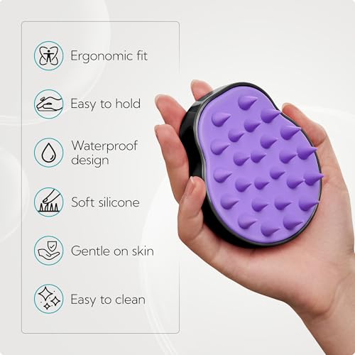 HEETA Hair Scalp Massager Shampoo Brush 2 Pack, Soft Silicone Bristles to Remove Dandruff, Waterproof Hair Scrubber for Both Wet Dry Use, Suitable for Men & Women (Green & Black) - color: 01- Green & Black