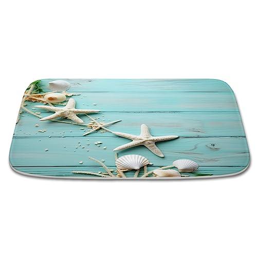 Modern Beach Ocean Coastal Bath Rugs Non Slip Shower Mat Bathroom Decor Door Rug (16x24 inches, Seashell Blue) - color: Multi Color 17, size: 2' x 1'4" (Rectangular)